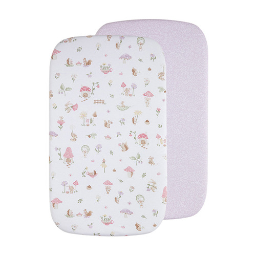 Living Textiles 2 Piece Whimsical Wonderland Bassinet Fitted Sheet Set