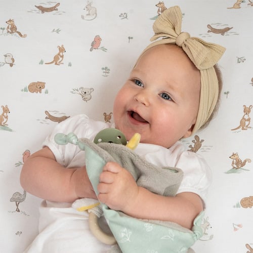Living Textiles Australiana Organic Cotton Bassinet Fitted Sheet