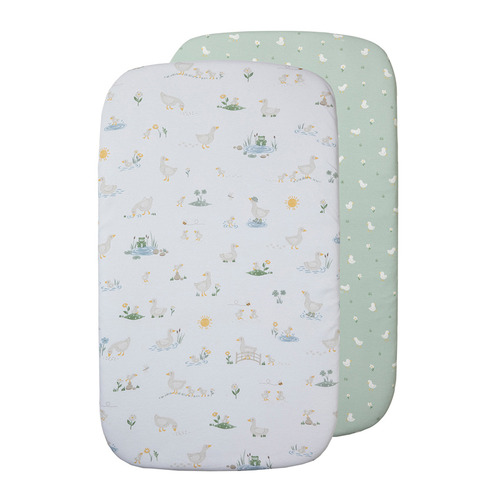 Living Textiles 2 Piece Goosey Goosey Organic Cotton Fitted Sheet Set