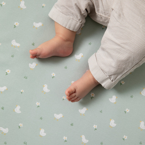 Living Textiles 2 Piece Goosey Goosey Organic Cotton Fitted Sheet Set