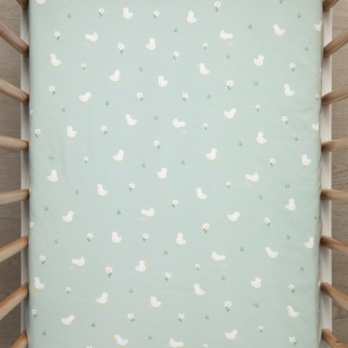 Living Textiles 2 Piece Goosey Goosey Organic Cotton Fitted Sheet Set