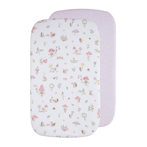 Living Textiles 2 Piece Whimsical Wonderland Organic Cotton Fitted Sheet Set