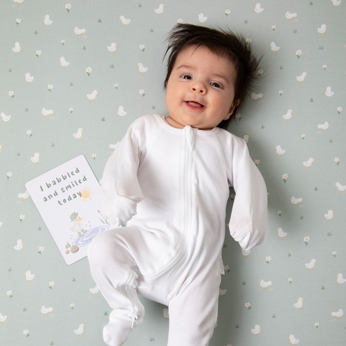 Living Textiles 2 Piece Goosey Goosey Organic Cotton Cot Fitted Sheet Set