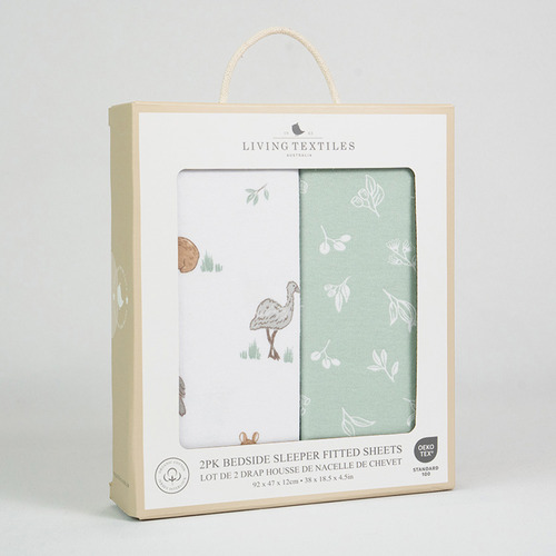 Living Textiles 2 Piece Cuddly Bear Organic Cotton Fitted Sheet Set