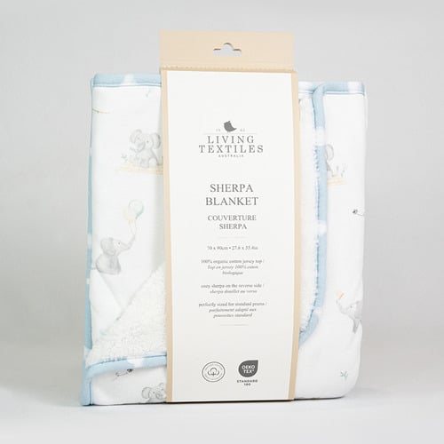 Living Textiles Elephant Playtime Cotton Pram Blanket