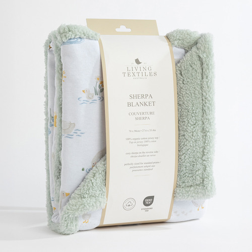 Living Textiles Goosey Goosey Organic Cotton Pram Blanket