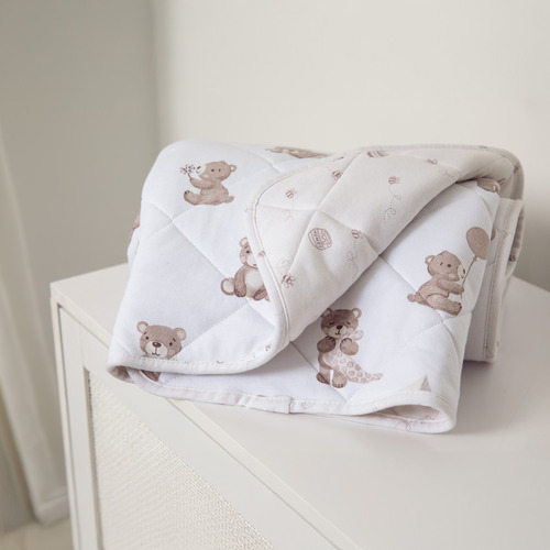 Living Textiles Cuddly Bear Reversible Organic Cotton Cot Comforter