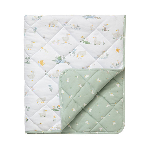 Living Textiles Goosey Goosey Reversible Organic Cotton Cot Comforter