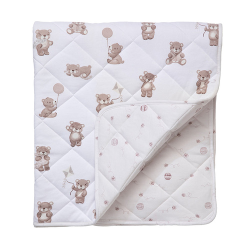 Living Textiles Cuddly Bear Reversible Organic Cotton Cot Comforter