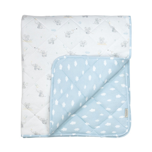 Living Textiles Elephant Playtime Reversible Organic Cotton Cot Comforter