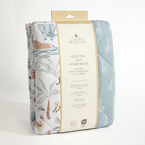 Living Textiles Wild Safari Reversible Organic Cotton Cot Comforter