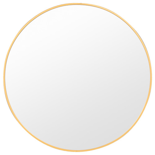 Halo Small Round Brass Metal Wall Mirror