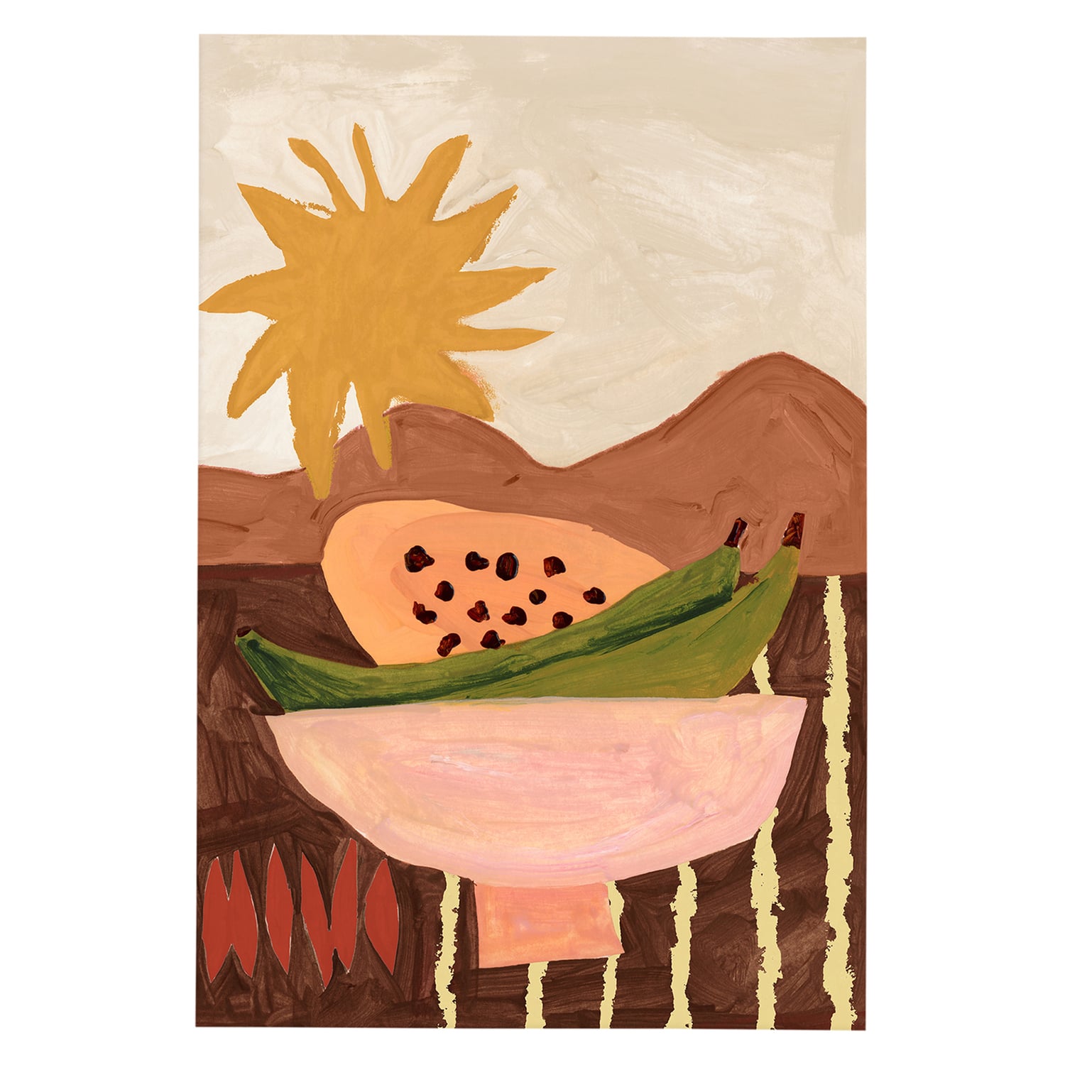 Papaya Sunrise Canvas Wall Art