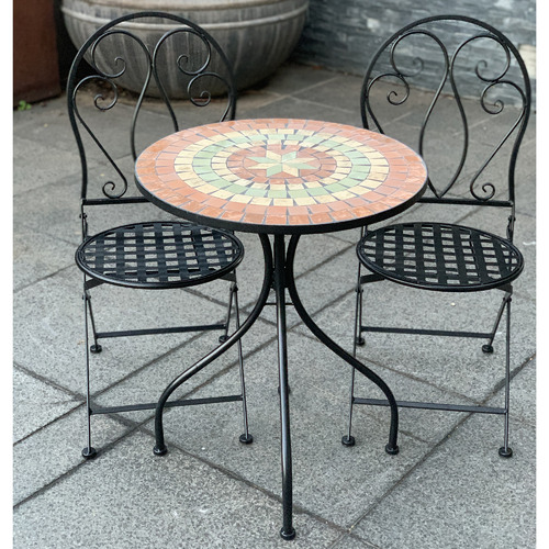 2 Seater Capri Outdoor Bistro Set, Mexican Style Outdoor Furniture