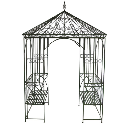 Metal Garden Gazebo with BuiltIn Benches Temple & ster