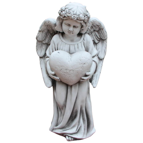 The Complete Garden Angel Holding Heart Statue Temple & ster