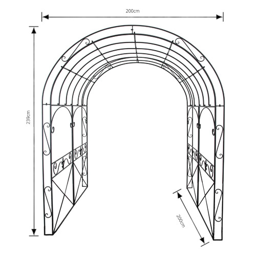 Rustic Brown Arch Garden Gazebo
