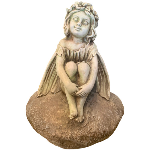 The Complete Garden Sitting Fairy on Rock Statue | Temple & Webster