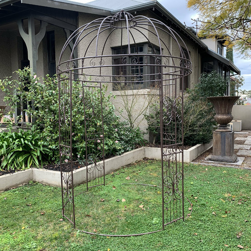 Dark Brown Metal Garden Gazebo