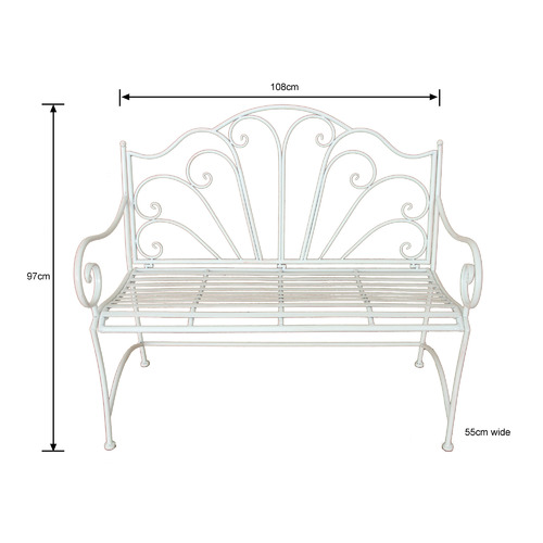Ava Seater Outdoor Metal Bench