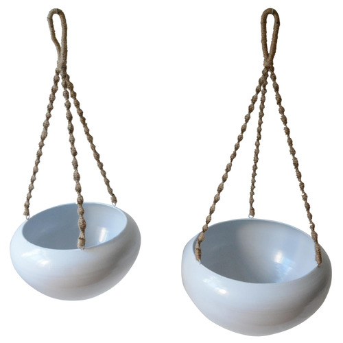 2 Piece Metal Hanging Planter Set