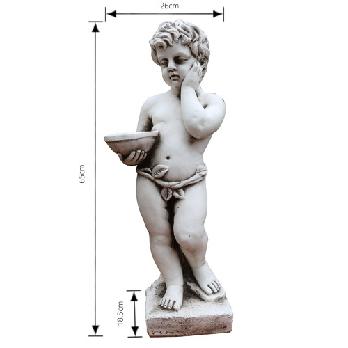 Cherub Holding a Bowl Fibrestone Statue