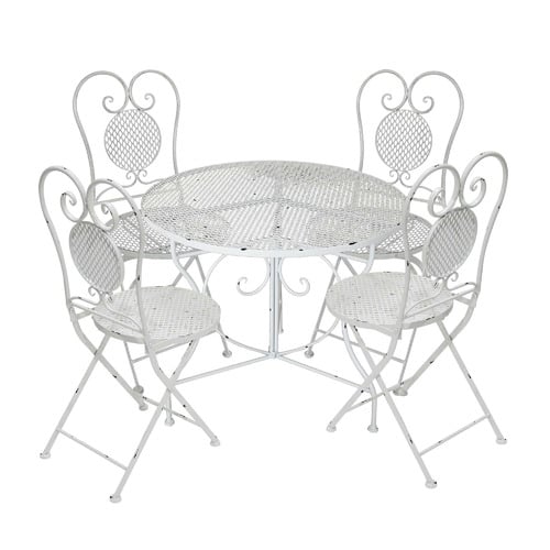 4 Seater Distressed Ellona Metal Outdoor Bistro Set