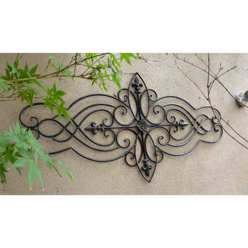 Antique Blue & Brown Metal Wall Accent