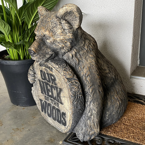 Kuma Welcome Bear Fibrestone Statue