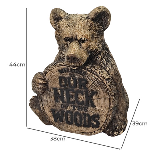 Kuma Welcome Bear Fibrestone Statue