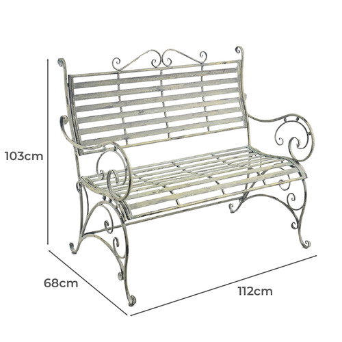 2 Seater Esther Steel Outdoor Garden Bench
