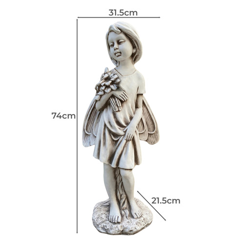 Eden Girl with Bouquet Fibrestone Garden Statue