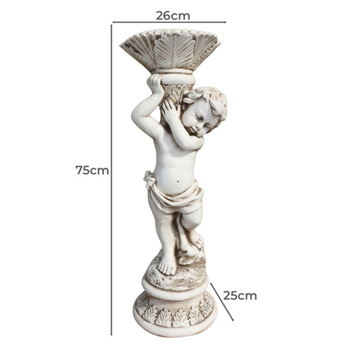 Fargo Boy with Planter Fibrestone Garden Statue