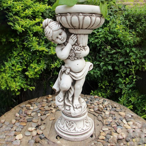 Girl with Flower Pot Statue