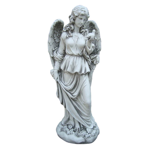 Lady Holding Bird Statue