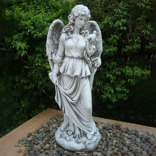 Lady Holding Bird Statue