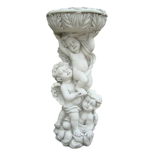 Angel Flower Pot Bird Feeder Statue