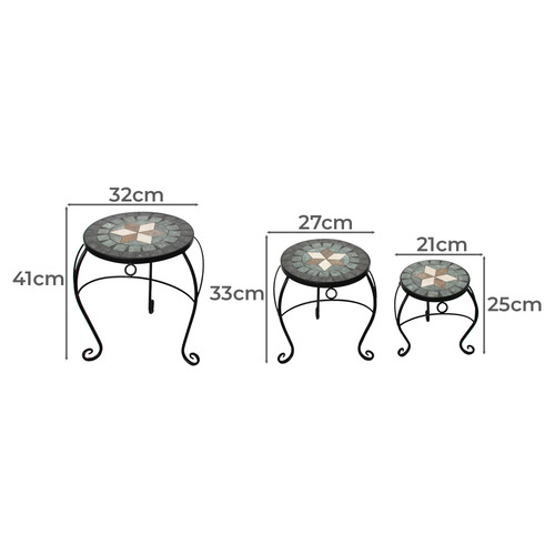 3 Piece Beatrix Outdoor Side Table Set