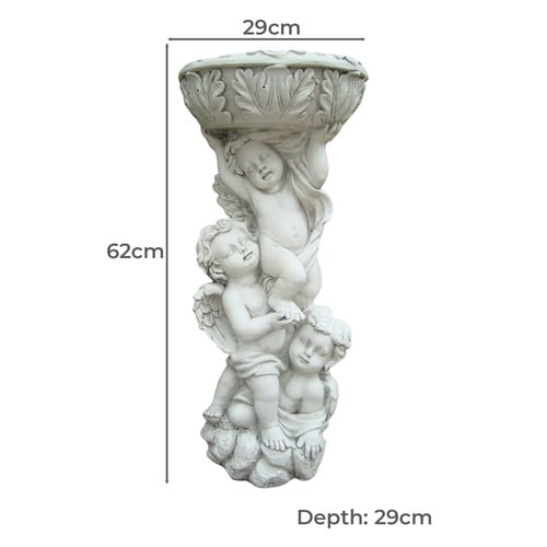 Angel Flower Pot Bird Feeder Statue