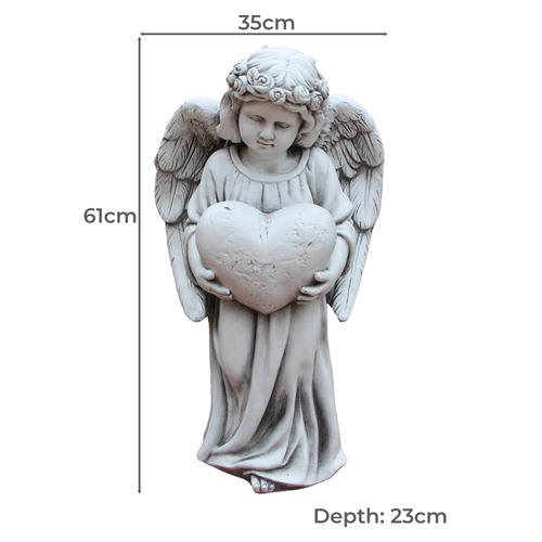 Angel Holding Heart Statue
