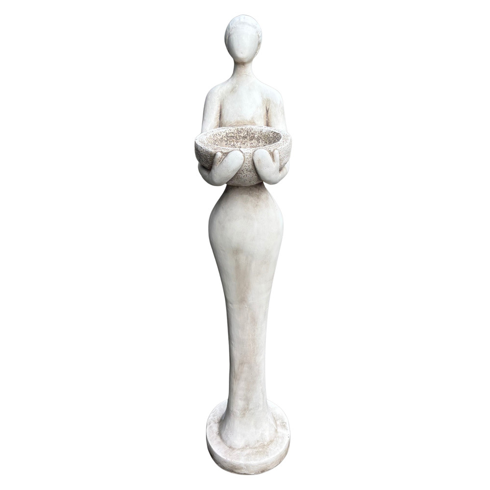 Solmara Lady Fibrestone Bath & Feeder Statue