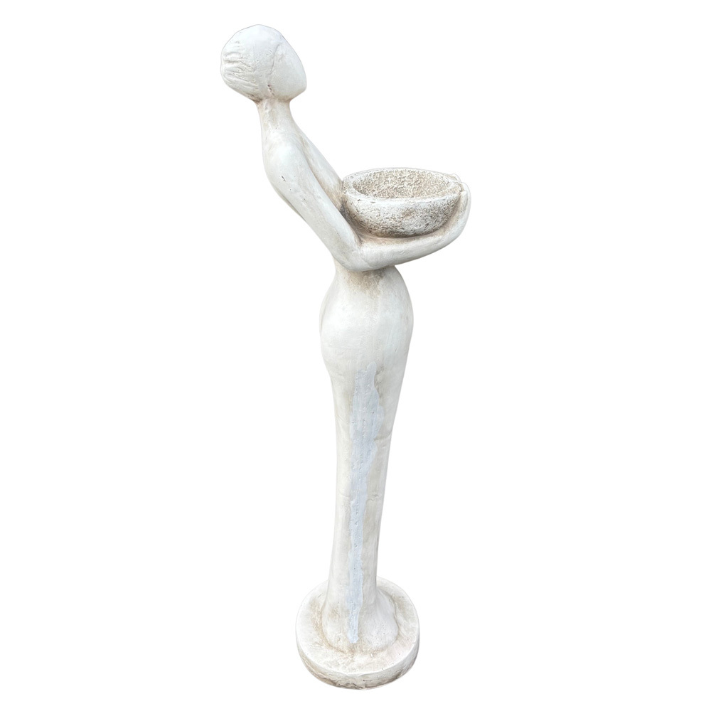 Solmara Lady Fibrestone Bath & Feeder Statue