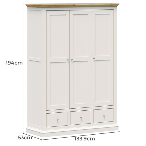 Arend 3 Door 3 Drawer Wardrobe