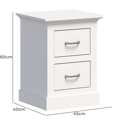 Noelle 2 Drawer Bedside Table