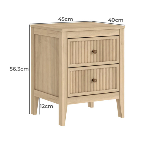 Perkins 2 Drawer Bedside Table