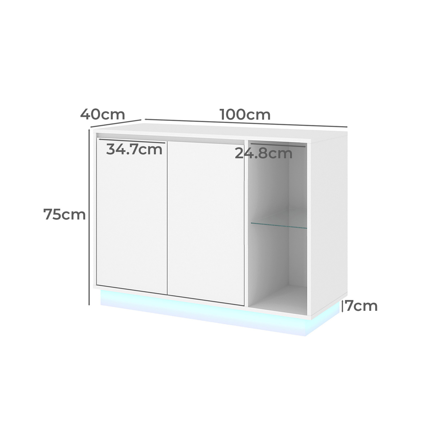 Leander 2 Door Sideboard with LED