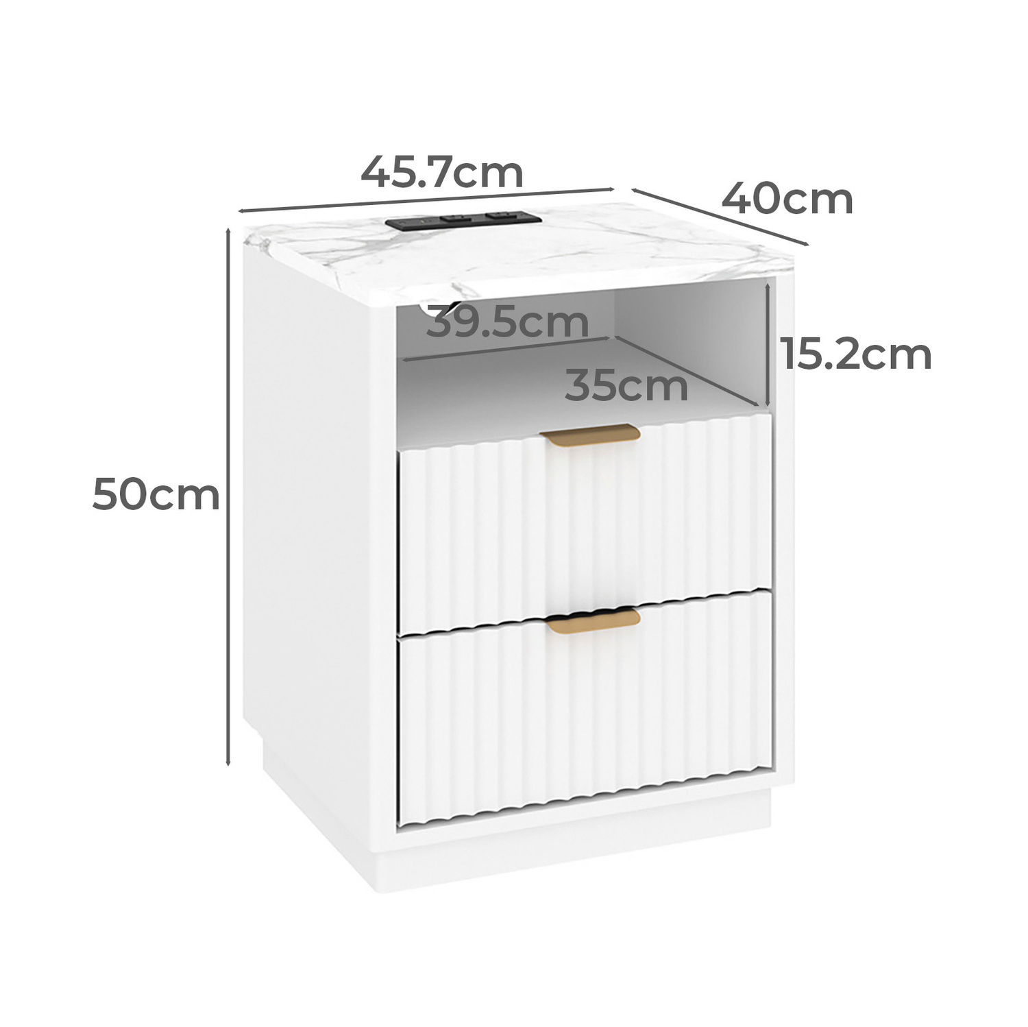 Linnea Bedside Table with LED