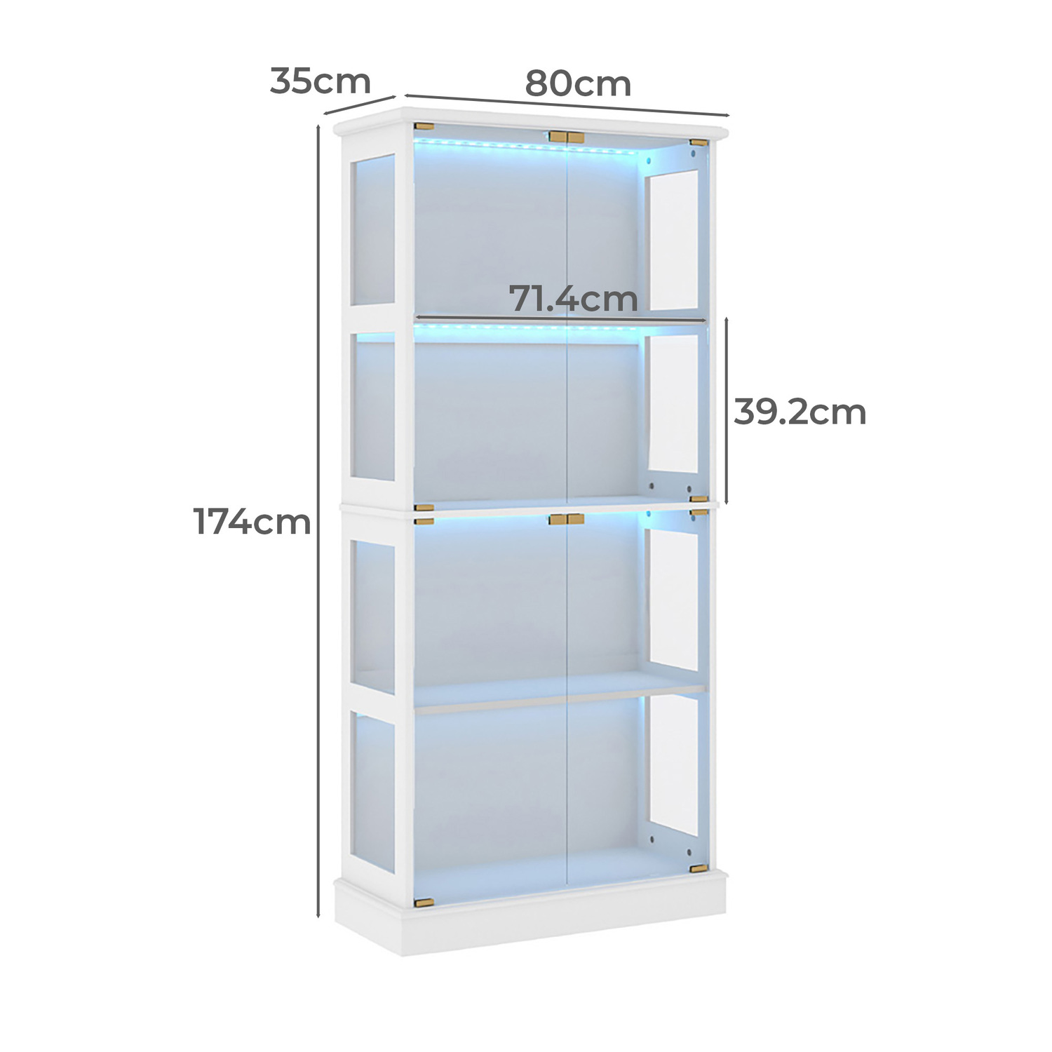 Soren 4 Tier Display Cabinet with LED