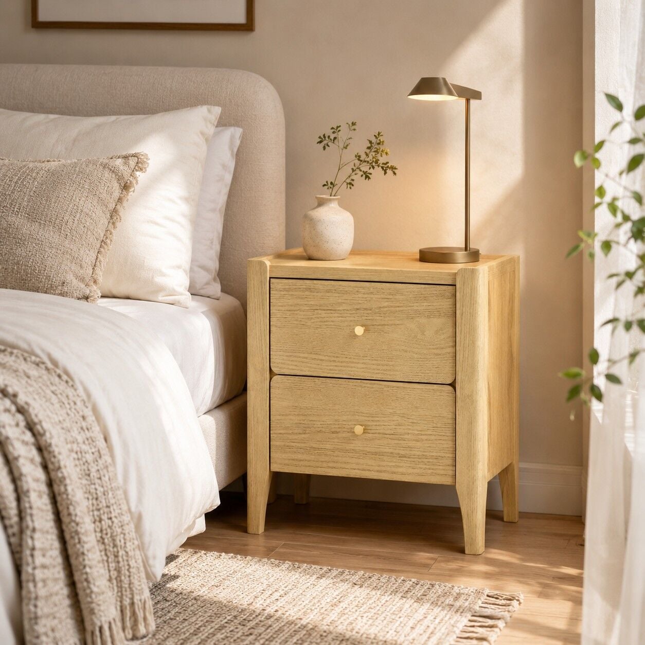 Leanne 2 Drawer Bedside Table