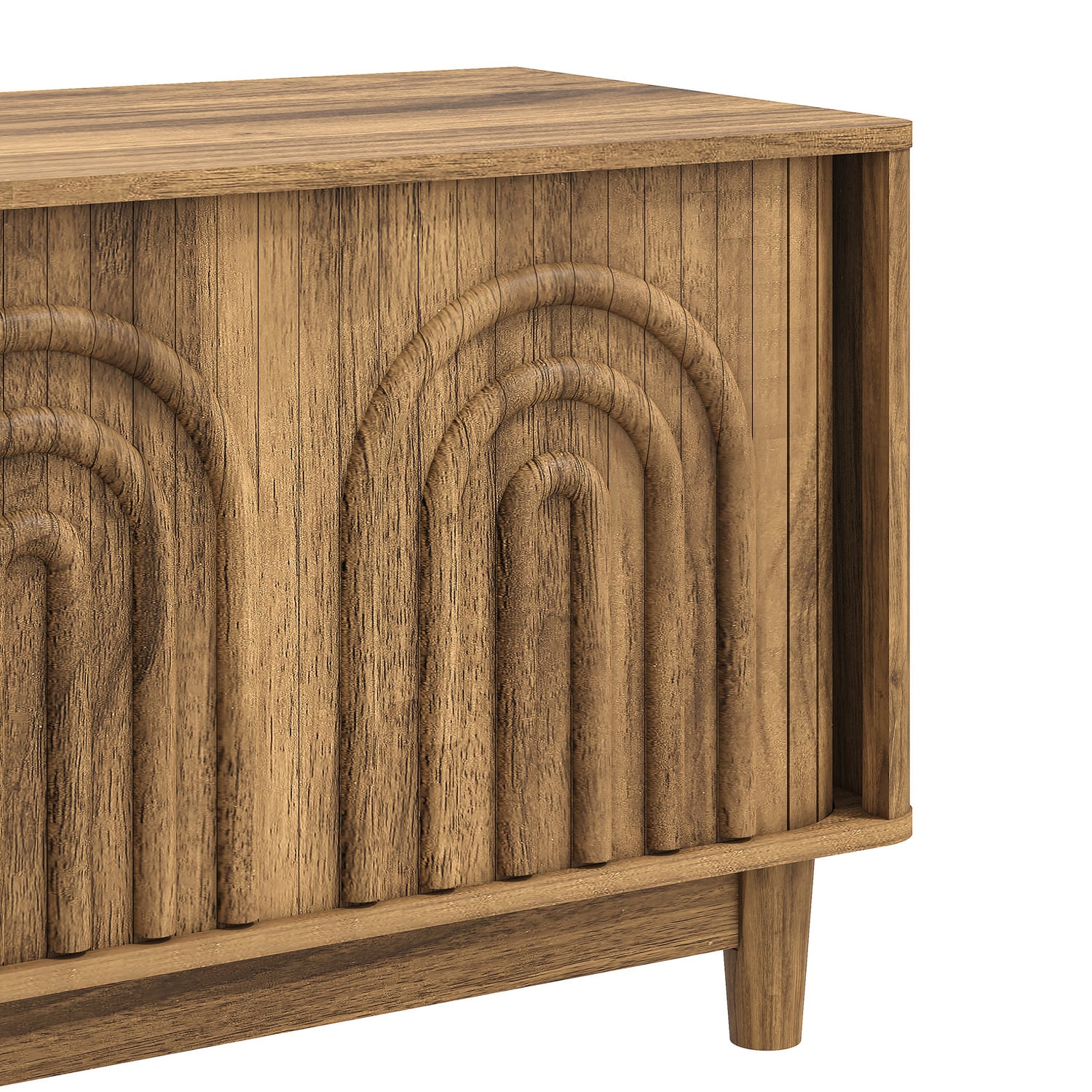 Arch Ribbed TV Unit with Sliding Doors  160CM Entertainment Cabinet